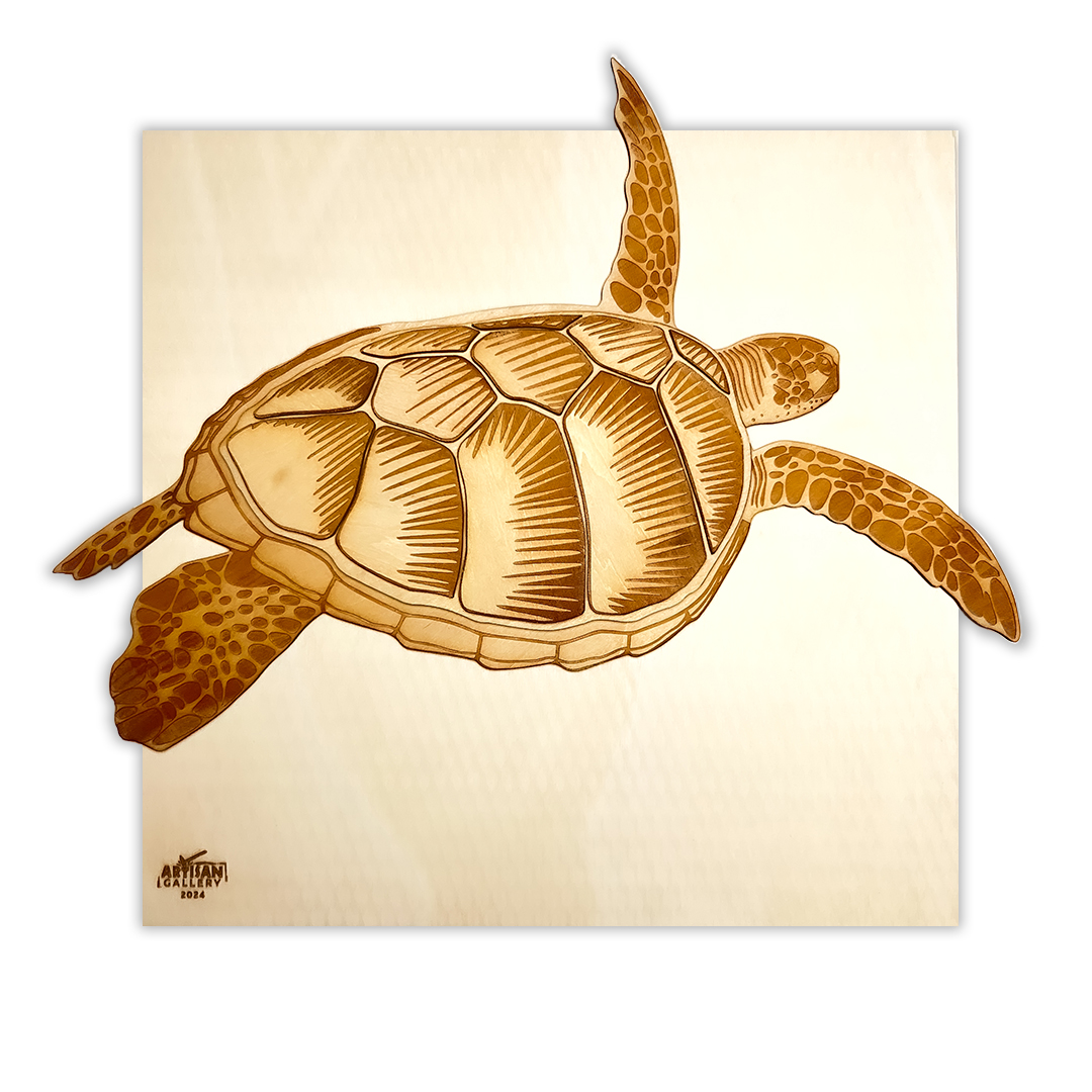 Turtle on Square Wood